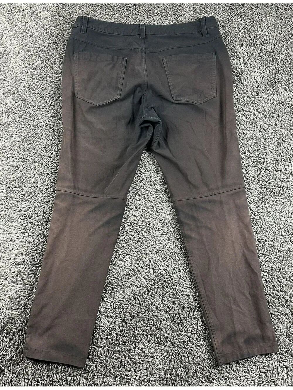 Lululemon ABC Slim-Fit 5 Pocket Pants Mens Black Warpstreme Trousers Sz 31x28